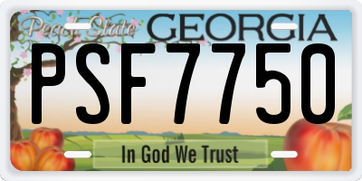 GA license plate PSF7750