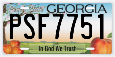 GA license plate PSF7751