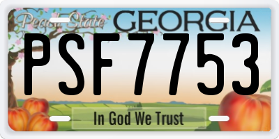 GA license plate PSF7753
