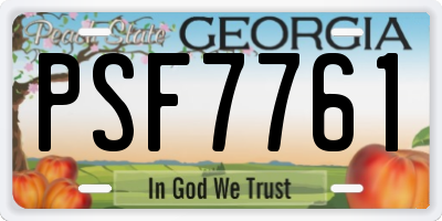 GA license plate PSF7761