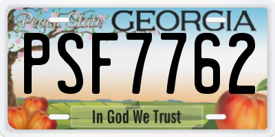 GA license plate PSF7762
