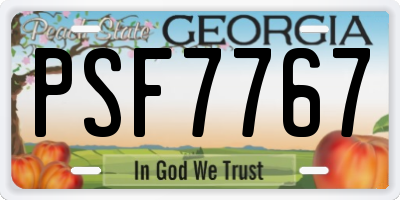 GA license plate PSF7767