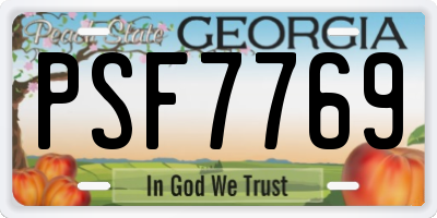 GA license plate PSF7769