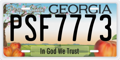 GA license plate PSF7773