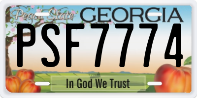 GA license plate PSF7774