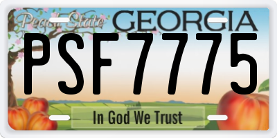 GA license plate PSF7775