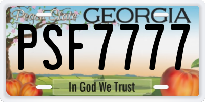 GA license plate PSF7777
