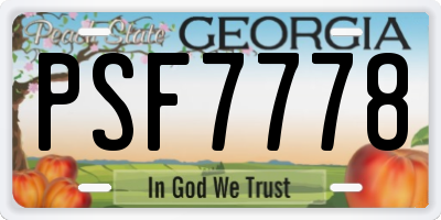 GA license plate PSF7778