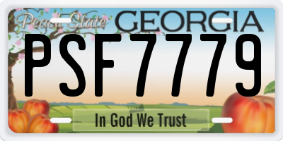GA license plate PSF7779