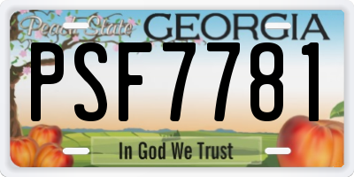 GA license plate PSF7781