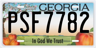 GA license plate PSF7782