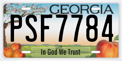 GA license plate PSF7784