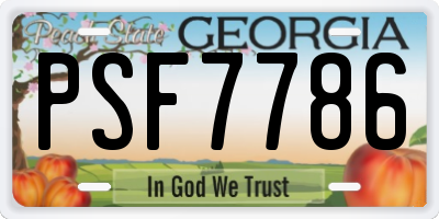 GA license plate PSF7786
