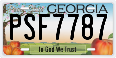 GA license plate PSF7787