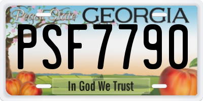 GA license plate PSF7790