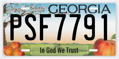 GA license plate PSF7791