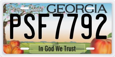 GA license plate PSF7792