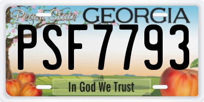GA license plate PSF7793