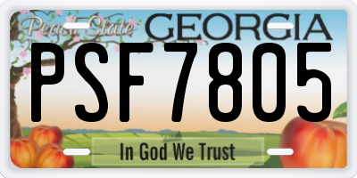 GA license plate PSF7805