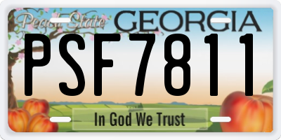 GA license plate PSF7811
