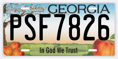 GA license plate PSF7826