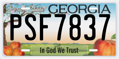 GA license plate PSF7837