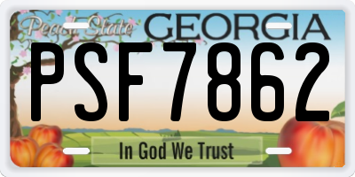 GA license plate PSF7862