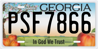 GA license plate PSF7866
