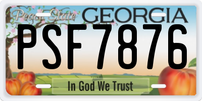 GA license plate PSF7876