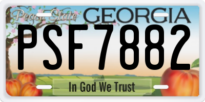 GA license plate PSF7882