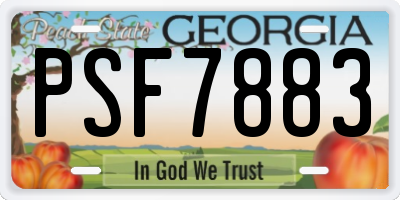 GA license plate PSF7883