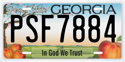 GA license plate PSF7884