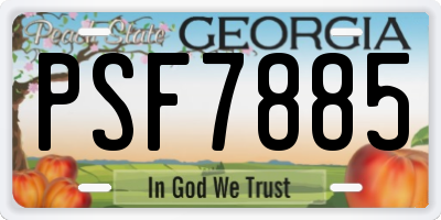 GA license plate PSF7885