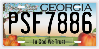 GA license plate PSF7886
