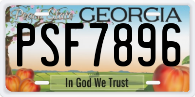 GA license plate PSF7896