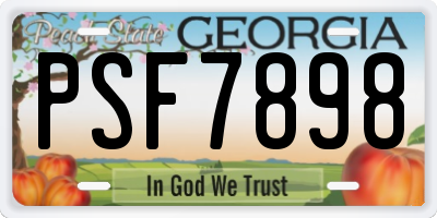 GA license plate PSF7898