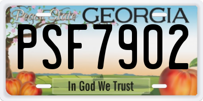 GA license plate PSF7902