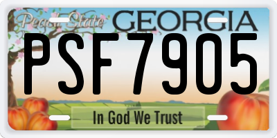 GA license plate PSF7905