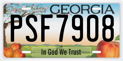 GA license plate PSF7908