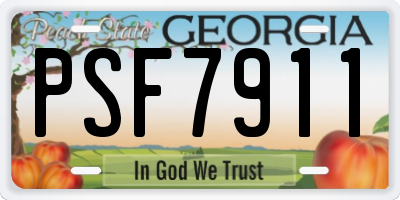 GA license plate PSF7911
