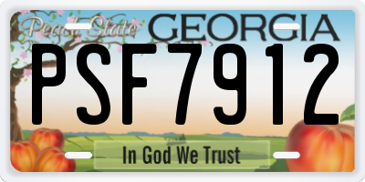 GA license plate PSF7912
