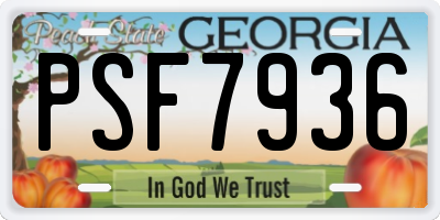 GA license plate PSF7936