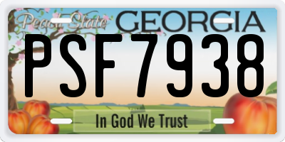 GA license plate PSF7938