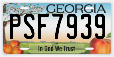 GA license plate PSF7939