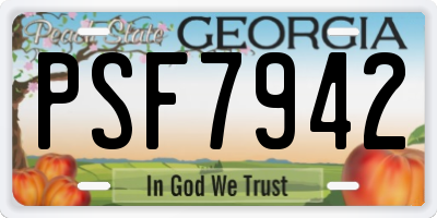 GA license plate PSF7942