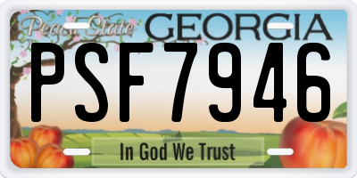 GA license plate PSF7946