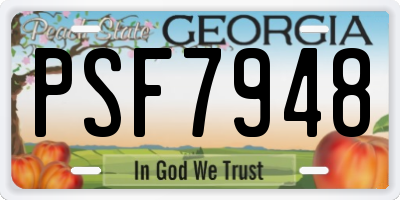 GA license plate PSF7948