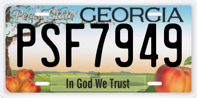GA license plate PSF7949