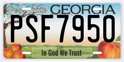 GA license plate PSF7950