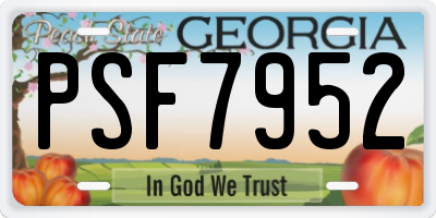 GA license plate PSF7952